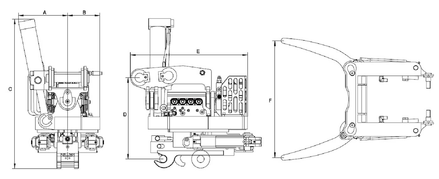 Hydraulic Tilt Rotator Dimensions